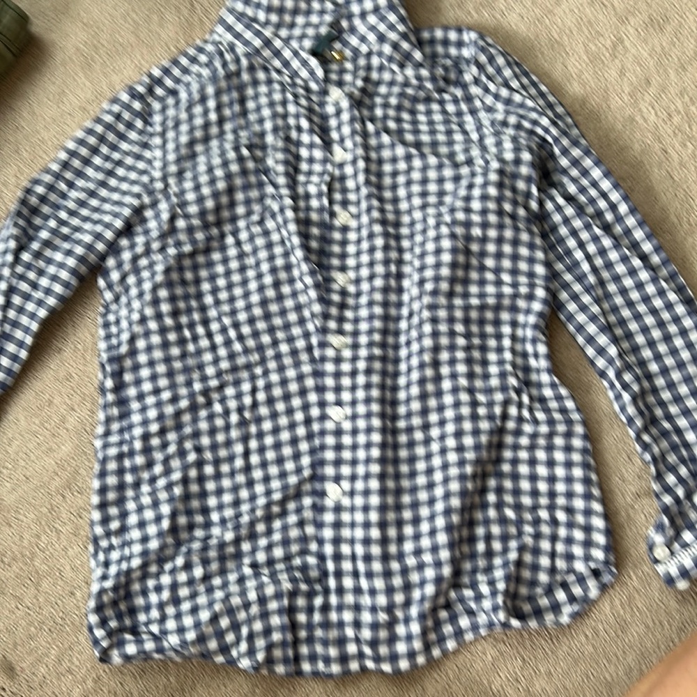Draper James gingham checked button down shirt size 0